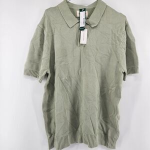 Mason Row Stitch Fix Men’s Medium Green Garment Dyed Sweater Polo NWT
